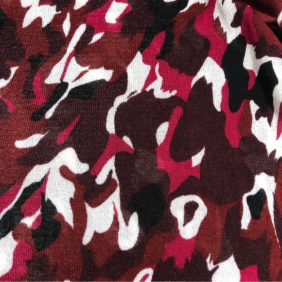 Lane Bryant Burgundy Black White Camo Lightweight Open Maxi Cardigan  18-20 - Picture 9 of 12